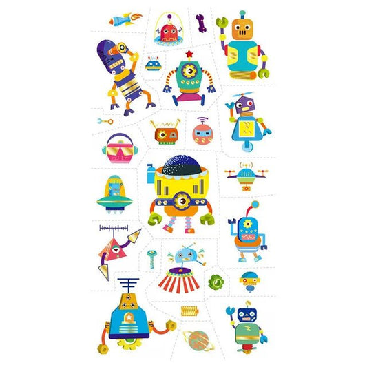 Avenir Tattoo Sticker - Robot | 50pc Set of Temporary Tattoos - High - Quality Water - Based Ink - Safe and Easy to Apply and Remove - Lasts 3 - 5 Days for Kids 3+ - Marah Kids