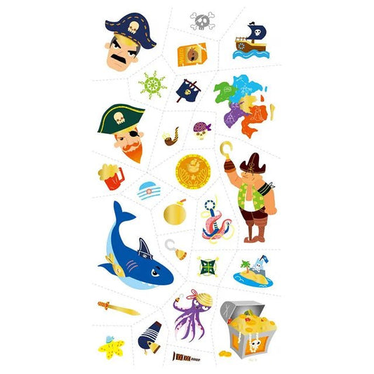 Avenir Tattoo Sticker - Pirate | 52pc Set of Temporary Tattoos - High - Quality Water - Based Ink - Safe and Easy to Apply and Remove - Lasts 3 - 5 Days for Kids 3+ - Marah Kids