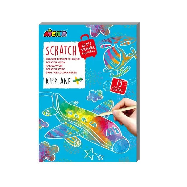 Avenir Mini Travel Scratch Book – Airplane Theme - Marah Kids