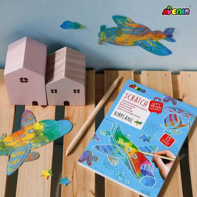 Avenir Mini Travel Scratch Book – Airplane Theme - Marah Kids