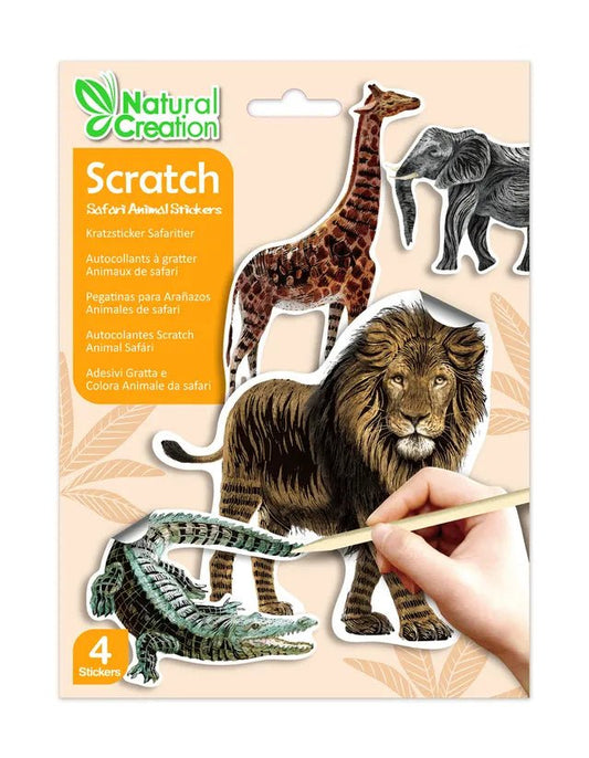 Avenir Natural Creation Scratch Safari Animal Stickers - Marah Kids