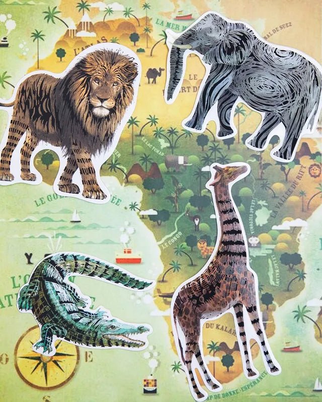 Avenir Natural Creation Scratch Safari Animal Stickers - Marah Kids