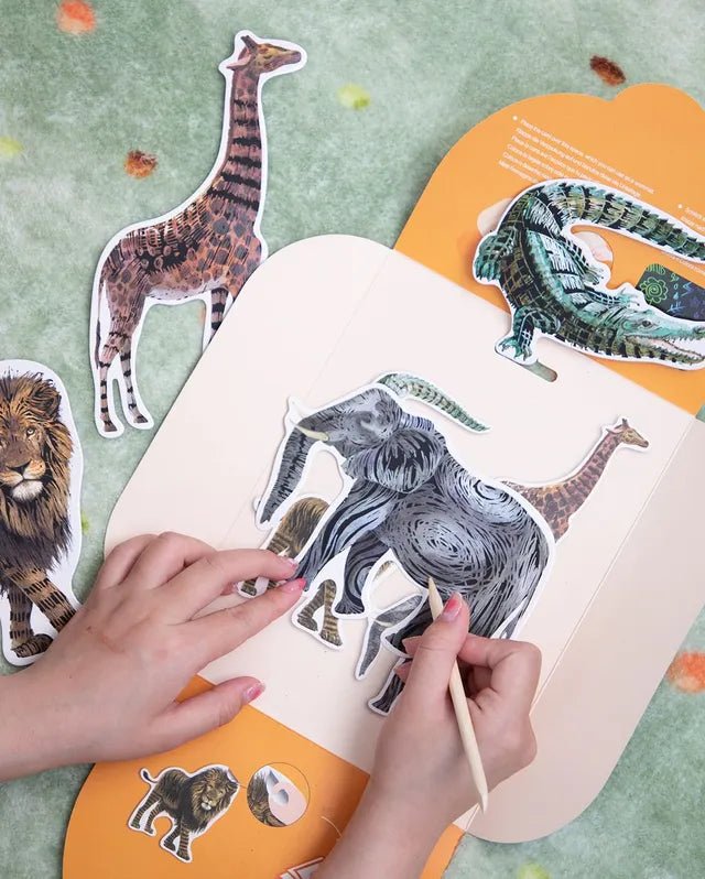 Avenir Natural Creation Scratch Safari Animal Stickers - Marah Kids