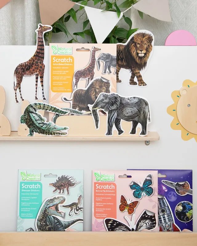 Avenir Natural Creation Scratch Safari Animal Stickers - Marah Kids
