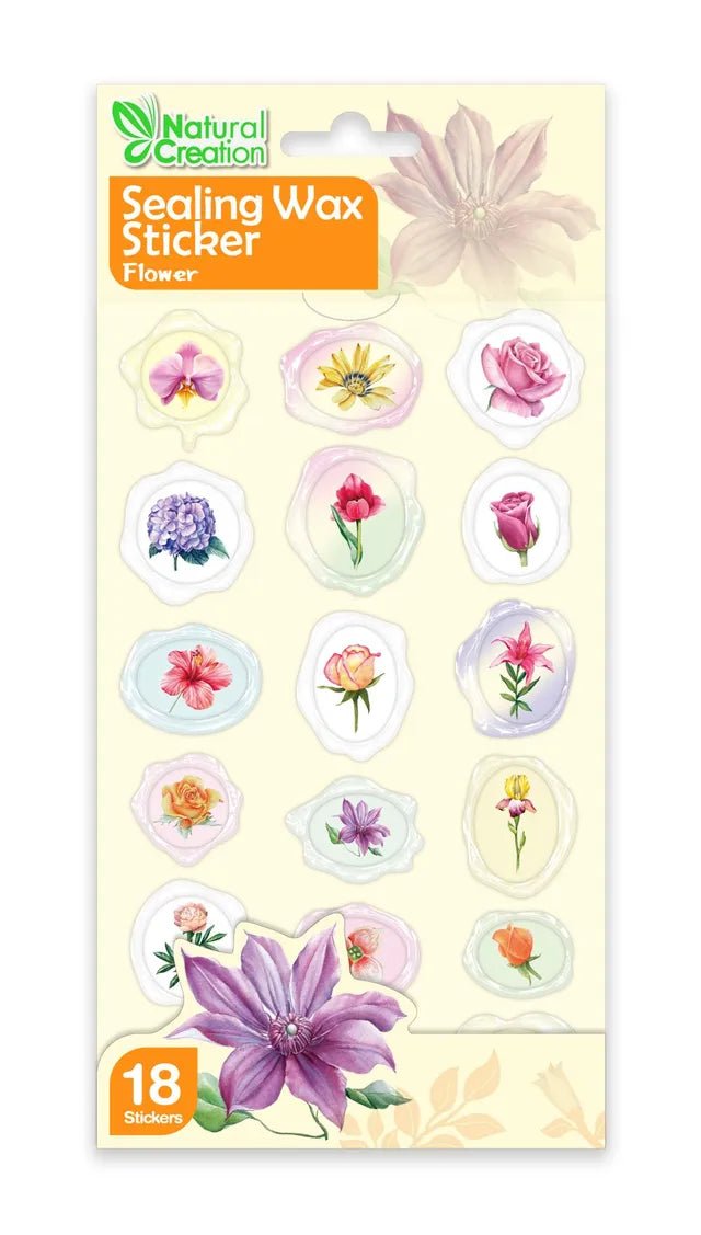 Avenir Natural Creation Sealing Wax Flower Stickers - 18pcs - Marah Kids