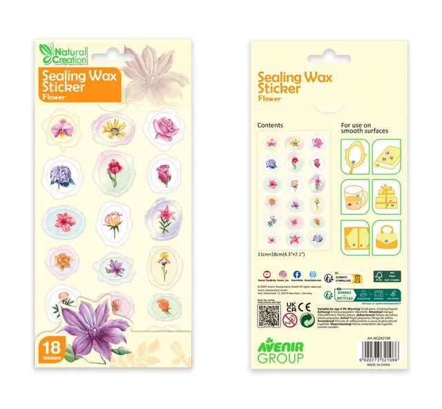 Avenir Natural Creation Sealing Wax Flower Stickers - 18pcs - Marah Kids