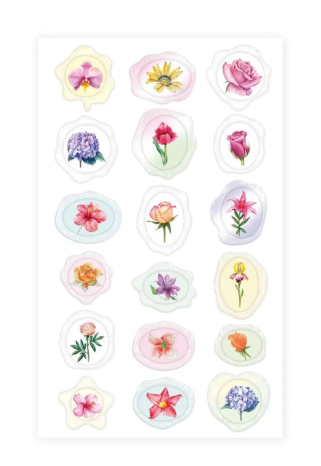 Avenir Natural Creation Sealing Wax Flower Stickers - 18pcs - Marah Kids