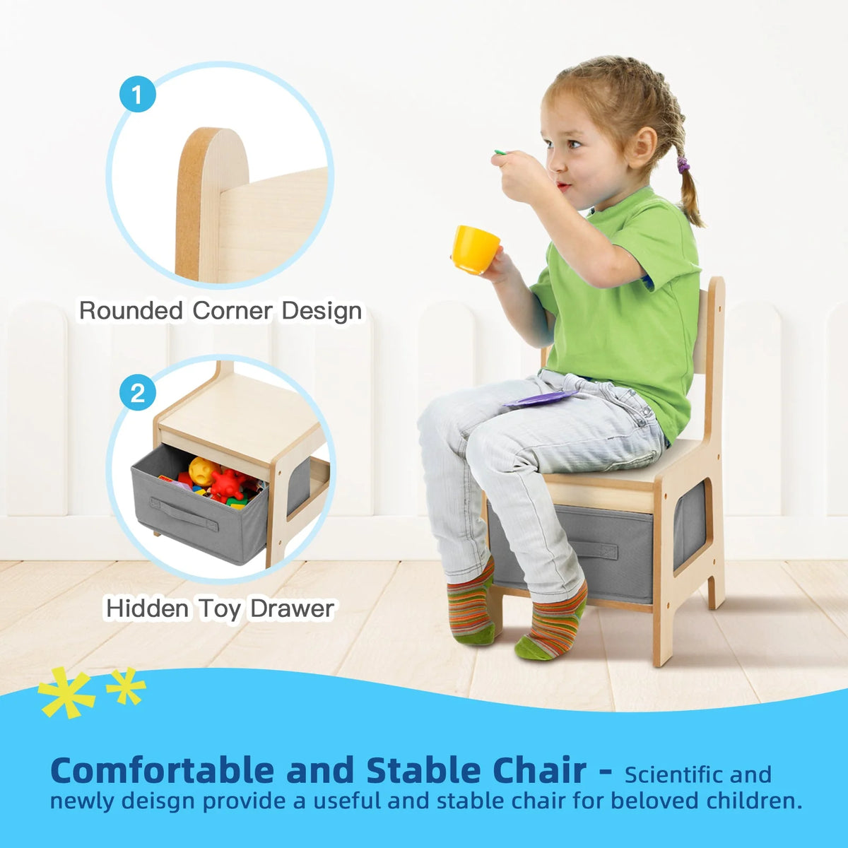 Oook Toddler Table and Chairs Set - Marah Kids