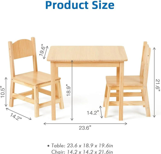 Oook Pine Toddler Table and Chairs Set - Marah Kids