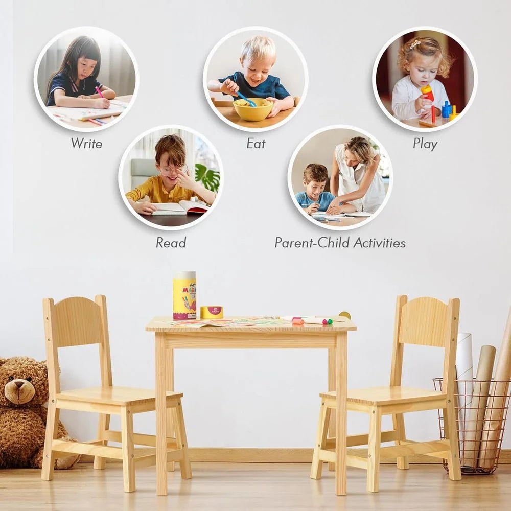 Oook Pine Toddler Table and Chairs Set - Marah Kids