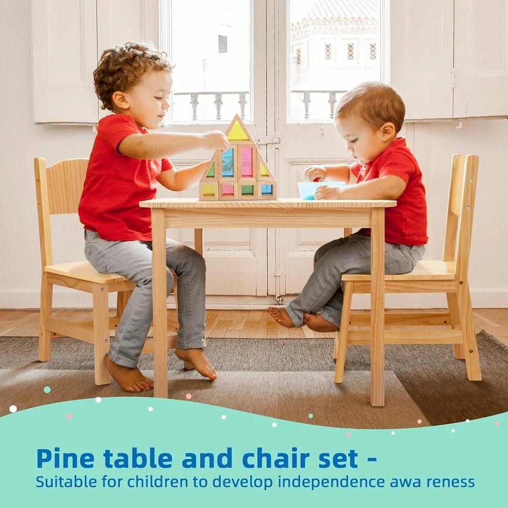 Oook Pine Toddler Table and Chairs Set - Marah Kids
