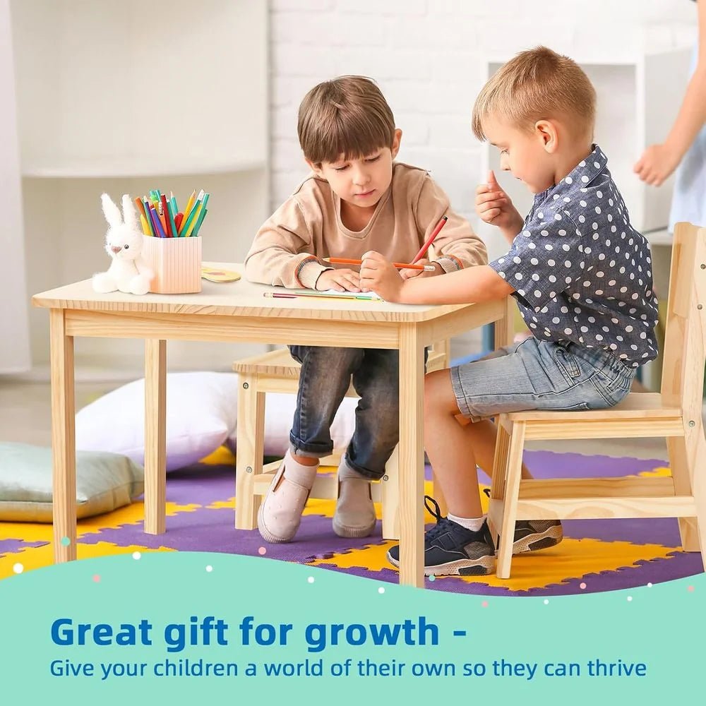 Oook Pine Toddler Table and Chairs Set - Marah Kids