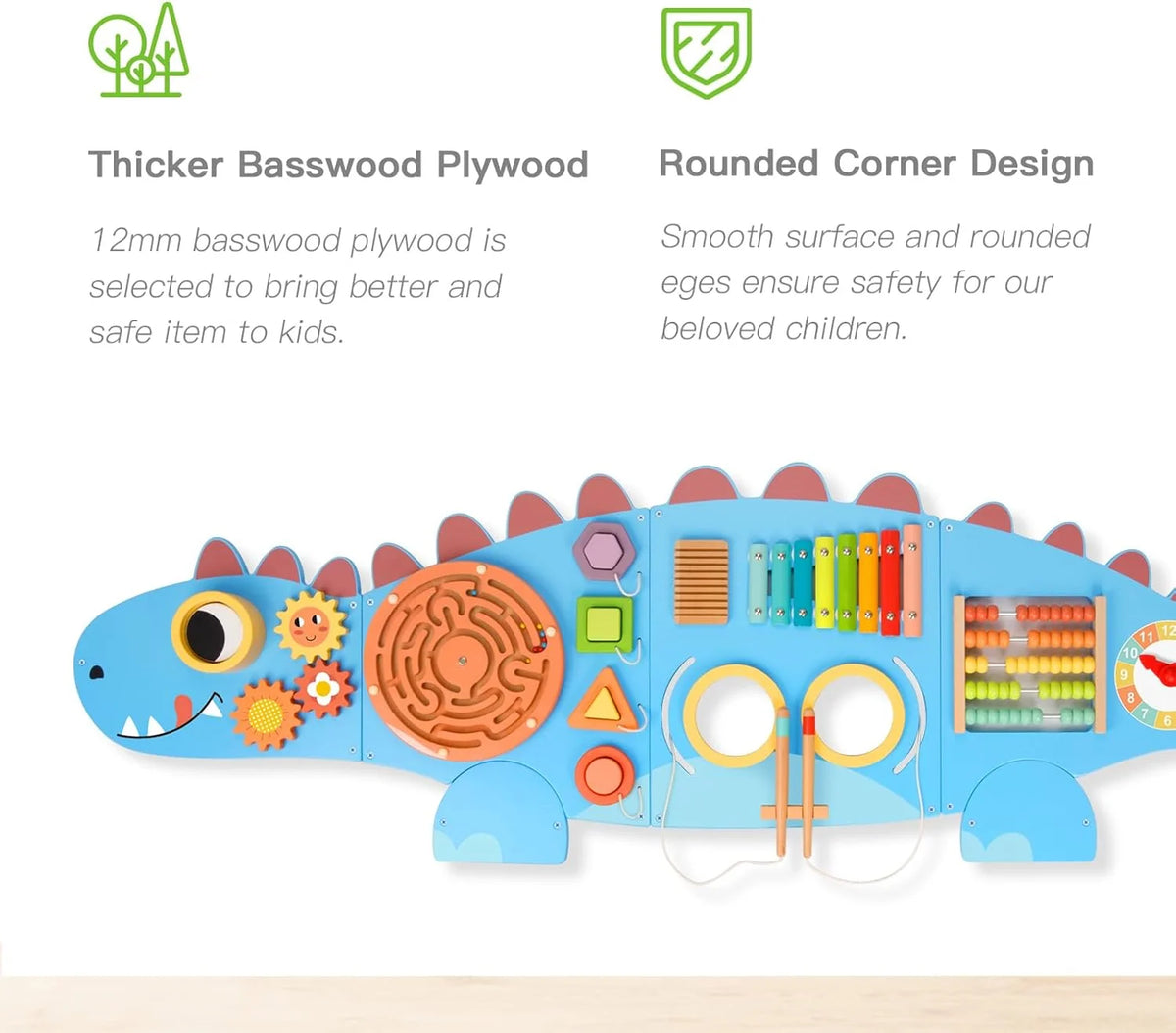OOOK ACTIVITY WALL PANELS - ANKYLOSAURUS activity toys - view 9 | Marah Kids