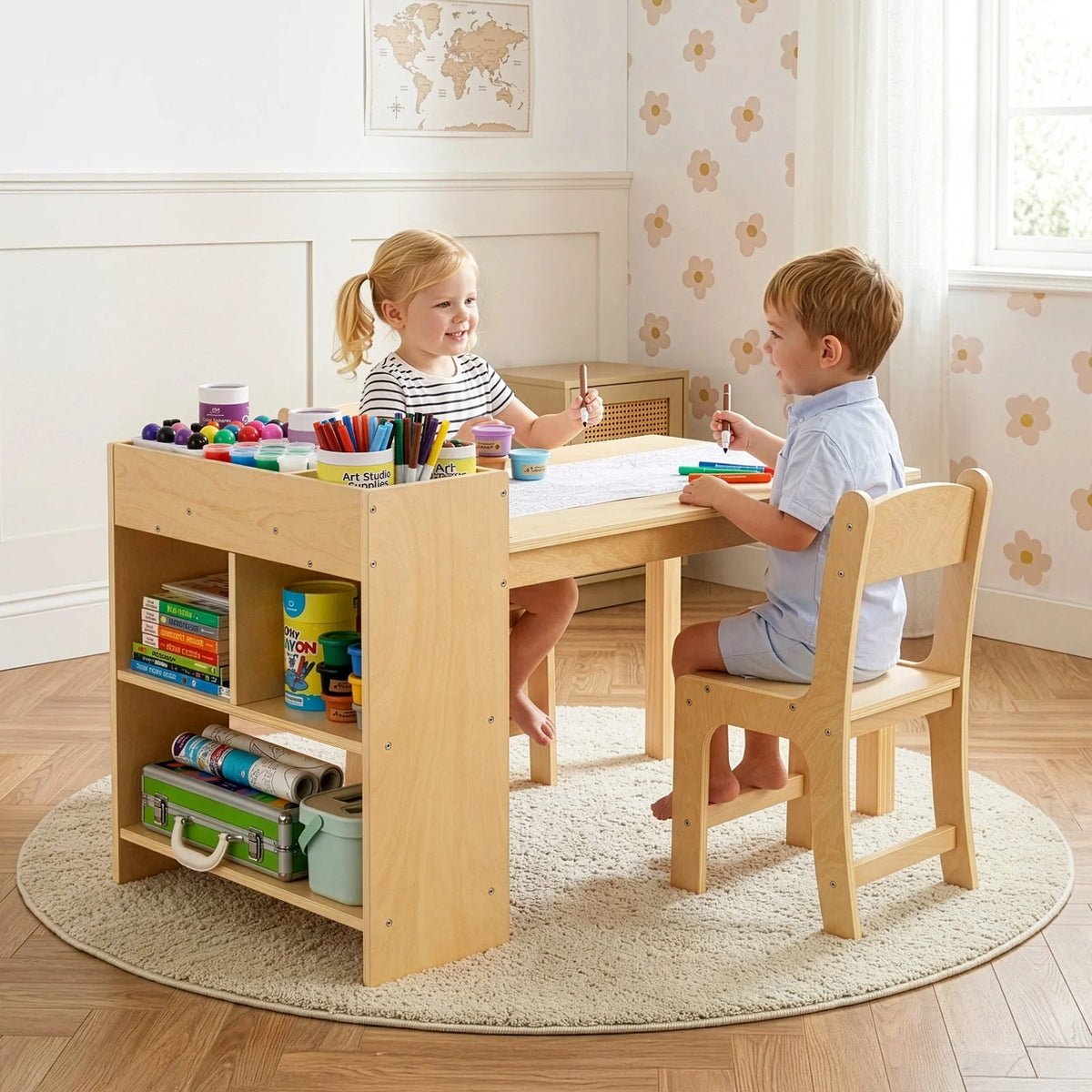 Oook Kids Art Table and Chairs with Integrated - Marah Kids