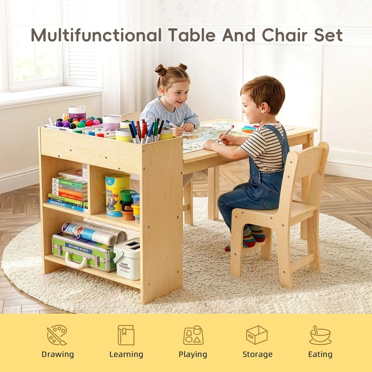 Oook Kids Art Table and Chairs with Integrated - Marah Kids