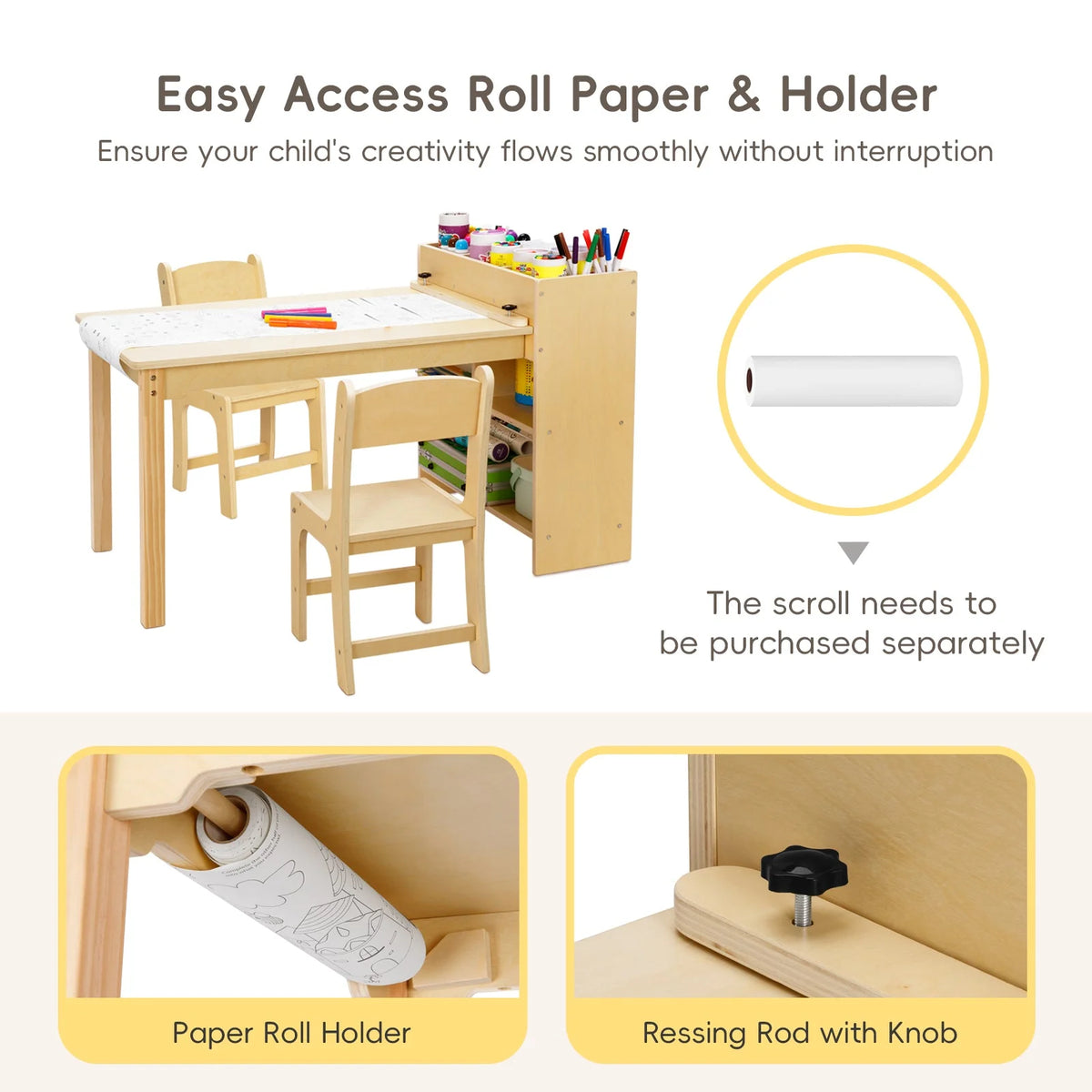 Oook Kids Art Table and Chairs with Integrated - Marah Kids