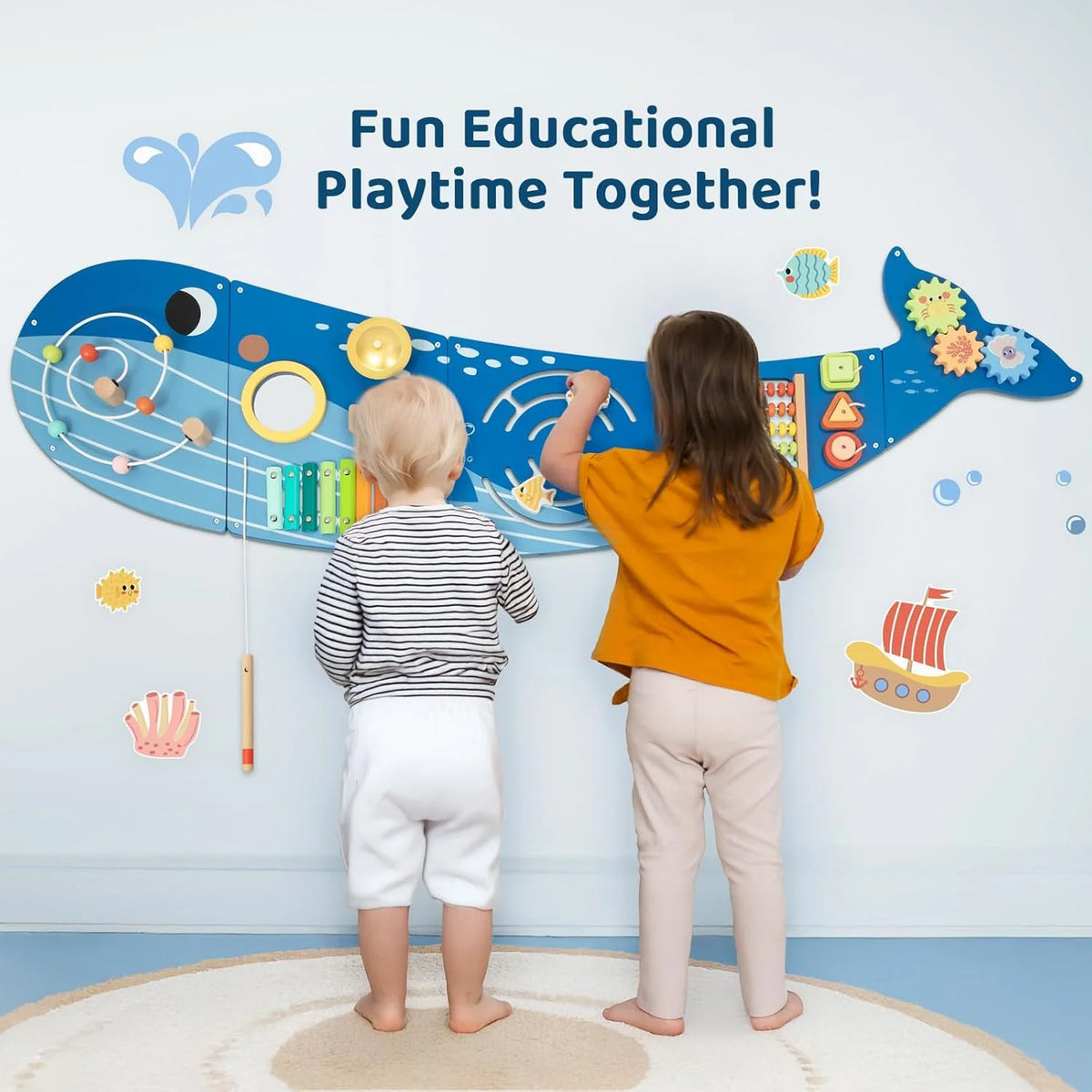 OOOK ACTIVITY WALL PANELS - WHALE activity toys - view 3 | Marah Kids
