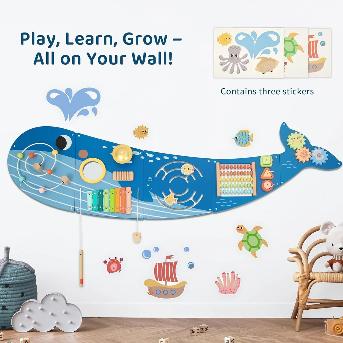 OOOK ACTIVITY WALL PANELS - WHALE activity toys - view 5 | Marah Kids