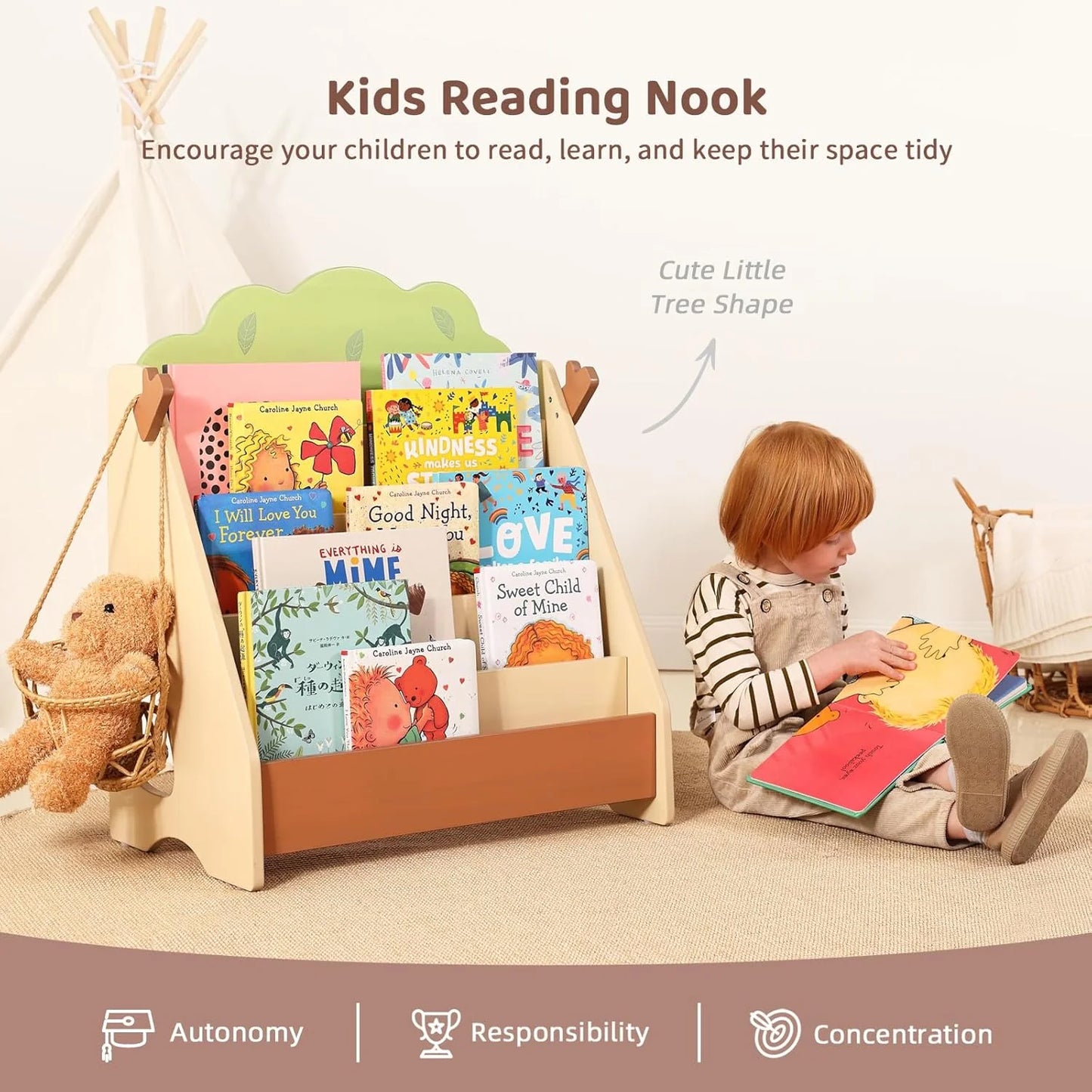 OOOK BOOKSHELF-TREE storage - view 4 | Marah Kids