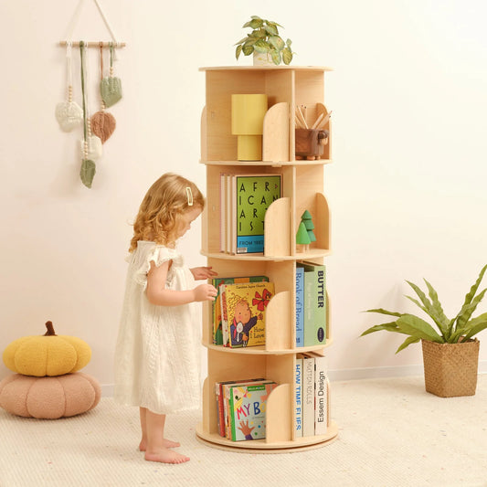 OOOK 4-Tier Rotating Bookshelf kids furniture - Marah Kids UAE