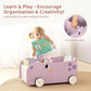 OOOK Hippo Shaped Wooden Book Storage Trolley kids furniture - view 5 | Marah Kids