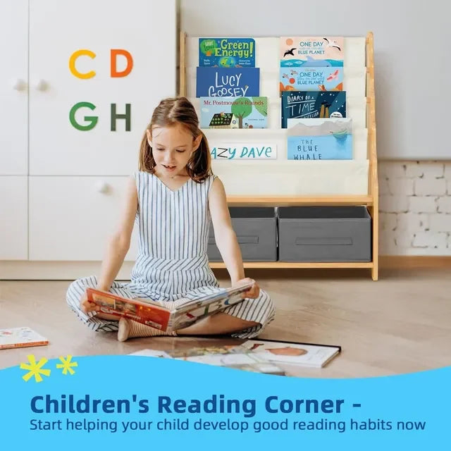 OOOK Tiered Bookshelf with Storage Cubby storage - view 2 | Marah Kids