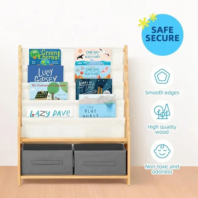 OOOK Tiered Bookshelf with Storage Cubby storage - view 4 | Marah Kids