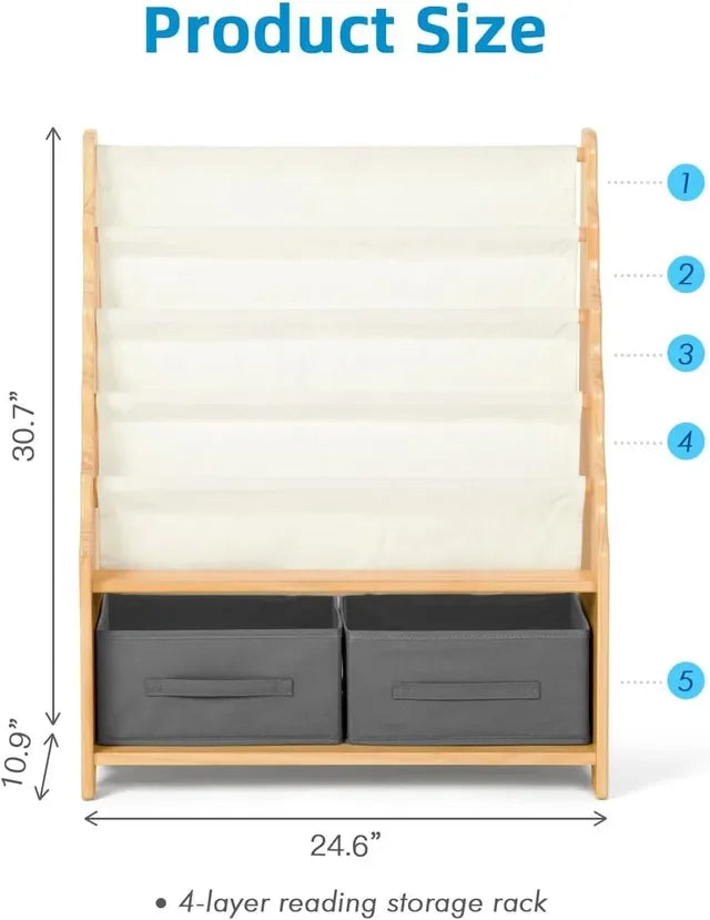 OOOK Tiered Bookshelf with Storage Cubby storage - view 6 | Marah Kids