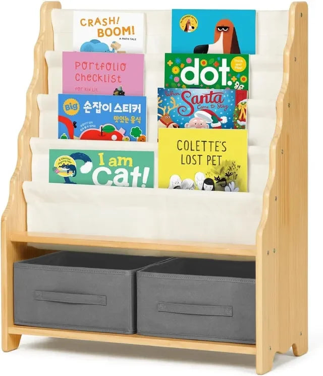 OOOK Tiered Bookshelf with Storage Cubby kids furniture - view 7 | Marah Kids