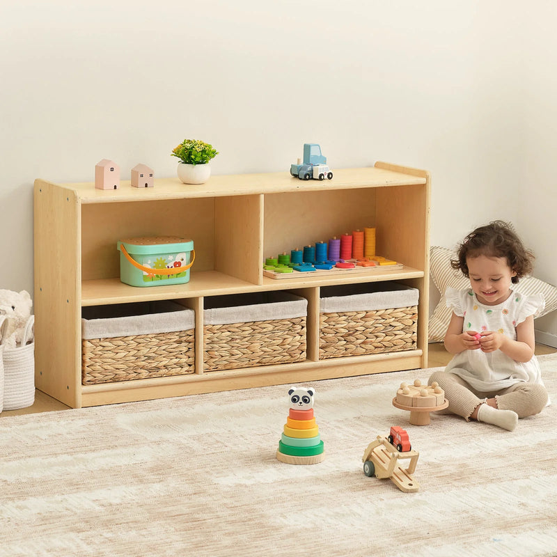 OOOK 2-tier 5 compartment Montessori Bookshelf kids furniture - Marah Kids UAE