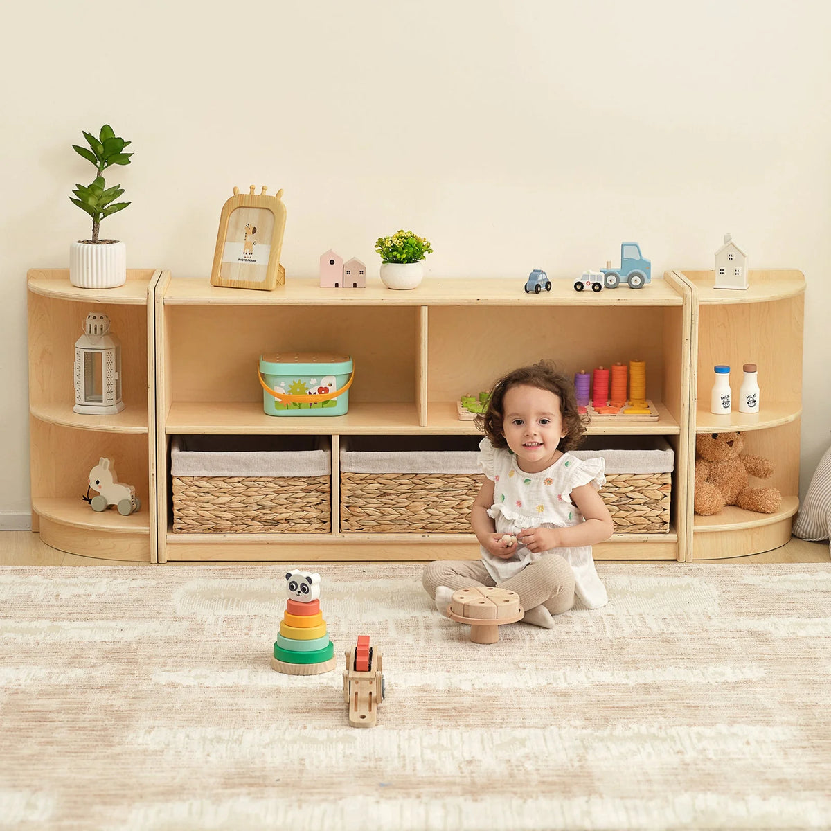 OOOK 2-tier 5 compartment Montessori Bookshelf storage - view 8 | Marah Kids
