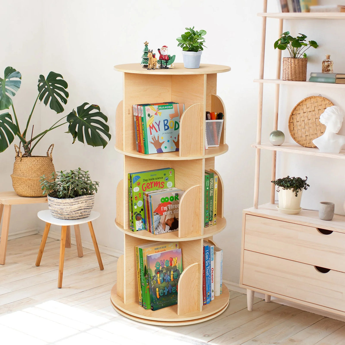 OOOK 3-Tier Rotating Bookshelf kids furniture - view 7 | Marah Kids