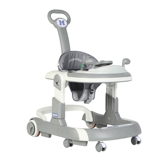 5 in 1 Baby Push Walker Sit - to - Stand Learning Walker Kids Rocking - Grey 6 - 24 Months - Marah Kids