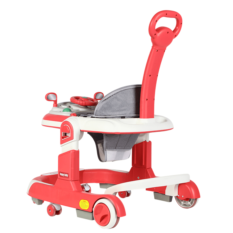 5 in 1 Baby Push Walker Sit - to - Stand Learning Walker Kids Rocking - Red 6 - 24 Months - Marah Kids