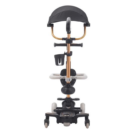 6 - In - 1 - Toddler Scooter with Seat, Backrest, Musical LED Wheels, and Sunshade - Black - Marah Kids