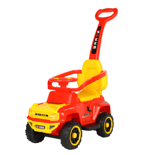 Best Push Ride - On Car With Push Bar, Music & Lights, Backrest, 1 to 5 years - Red - Marah Kids