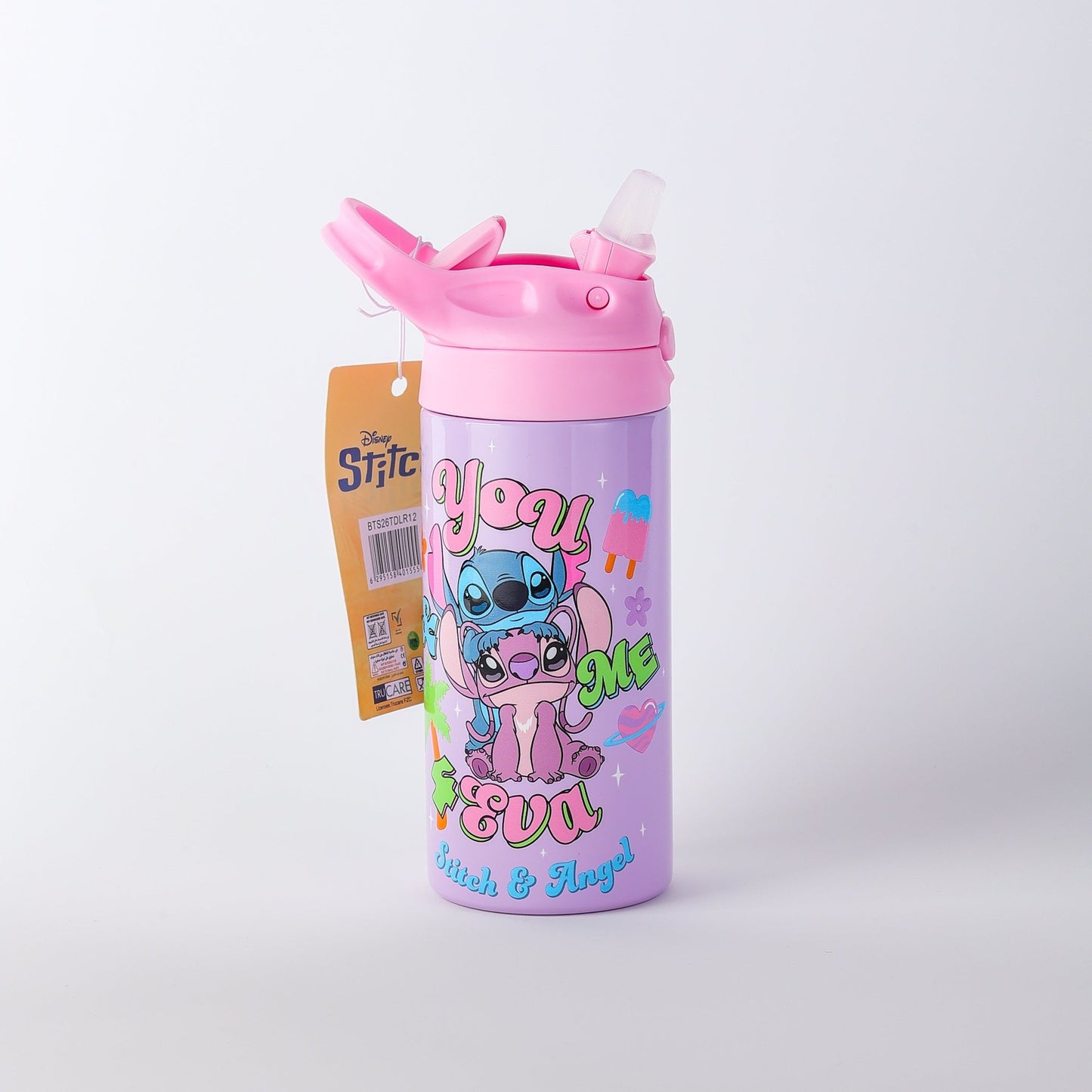 Disney Stitch Toddler Stainless Steel Water Bottle 400ml