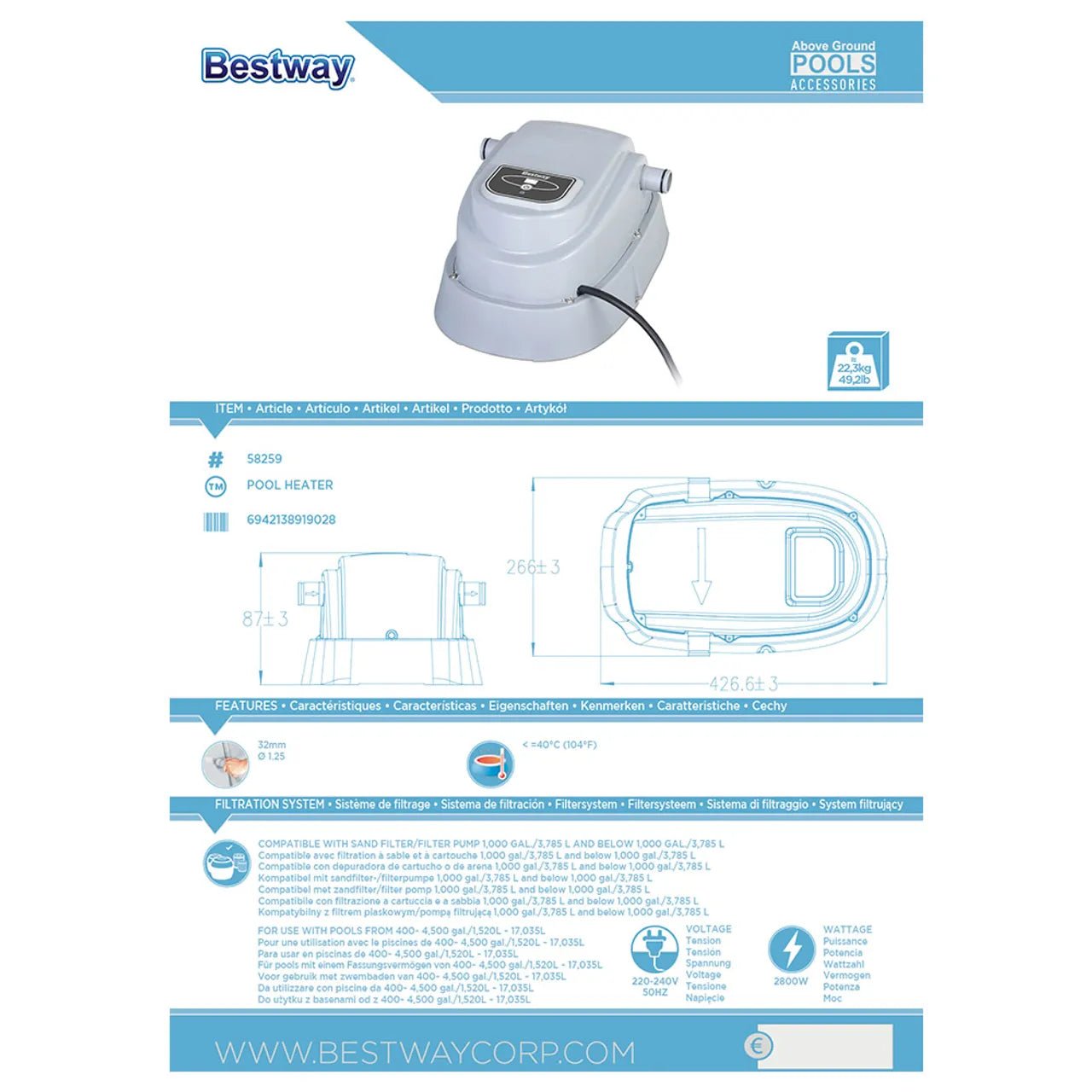 Bestway Pool Heater - Marah Kids