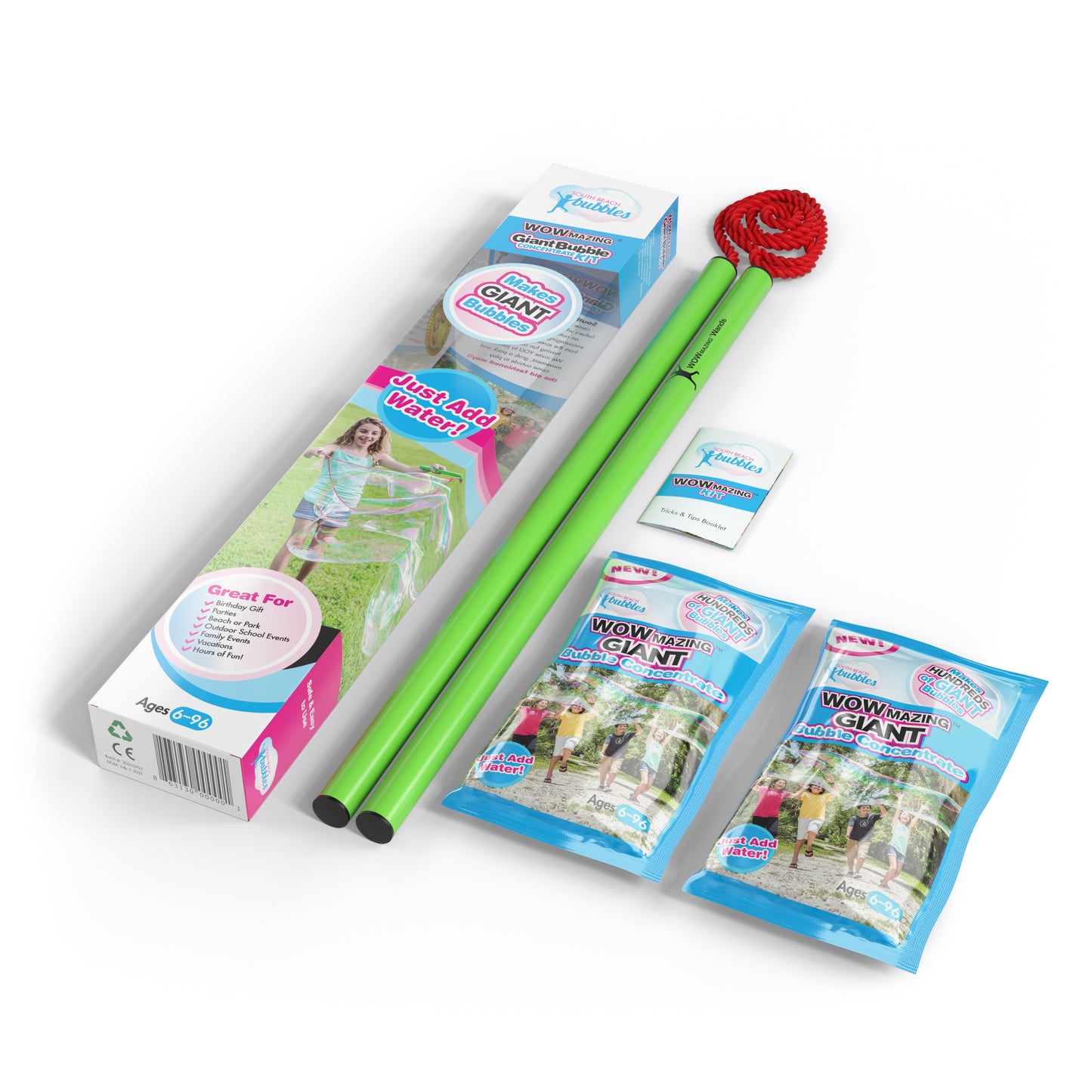 Wowmazing - Giant Bubble Kit With Refill-2Pack