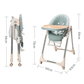 Foldable High Chair - Sage Green - Marah Kids