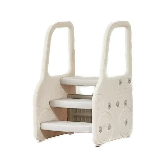 3 Step Stool for Kids - White - Marah Kids