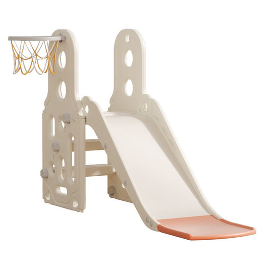 Slide w/ Basketball Hoop - White - Marah Kids