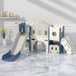 Twin Tower Playhouse with Slide and Basketball Hoop - Marah Kids