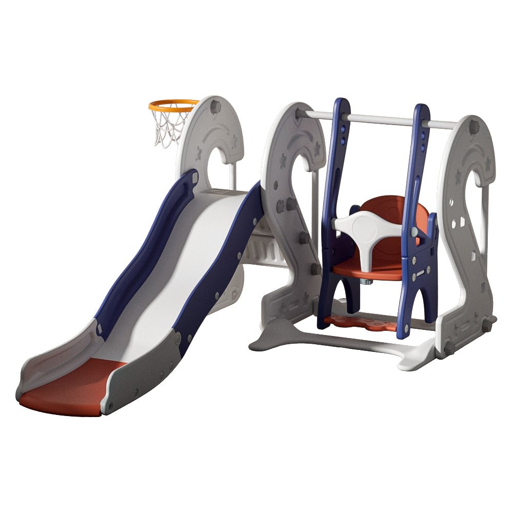 Slide & Swing Set w/ Basketball Hoop - Marah Kids