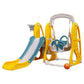 Lovely Baby - Slide & Swing Set W/ Basketball Hoop - Yellow - Marah Kids