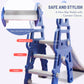 Slide & Swing Set w/ Basketball Hoop - Blue/Grey - Marah Kids
