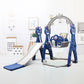 Slide & Swing Set W/ Basketball Hoop - Blue - Marah Kids