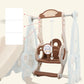 Lovely Baby - Slide & Swing Set w/ Basketball Hoop - Brown - Marah Kids
