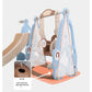 Lovely Baby - Slide & Swing Set w/ Basketball Hoop - Brown - Marah Kids