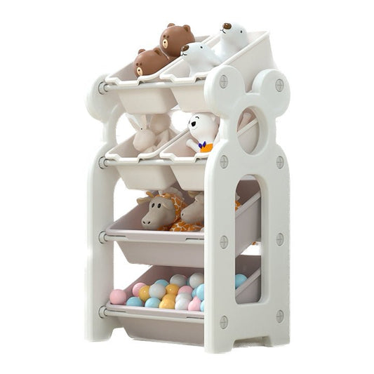 Storage Rack With 6 Boxes - White - Marah Kids